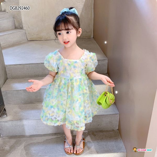Đầm công chúa hoa nổi SOFIA dễ thương cho bé gái DGB292459