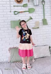 Đầm in hoa phối lụa dễ thương cho bé gái DGB292570