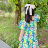 Đầm hoa chạy smook dễ thương cho bé gái DGB292356