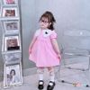 Đầm kate cổ sen thêu tim dễ thương cho bé gái DGB292303