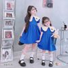 Đầm kate cổ sen thêu tim dễ thương cho bé gái DGB292303