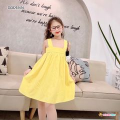 Đầm lụa dây hở lưng dễ thương cho bé gái DGB292414
