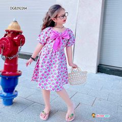 [XẢ KHO] Đầm kate hoa đính nơ to dễ thương cho bé gái DGB292263