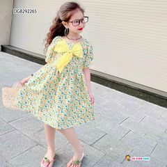 [XẢ KHO] Đầm kate hoa đính nơ to dễ thương cho bé gái DGB292263