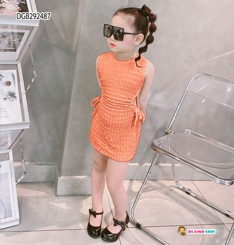 Đầm body khoét eo cột dây dễ thương cho bé gái DGB292486