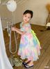 Đầm công chúa loang màu nơ xanh dễ thương cho bé gái DGB292470