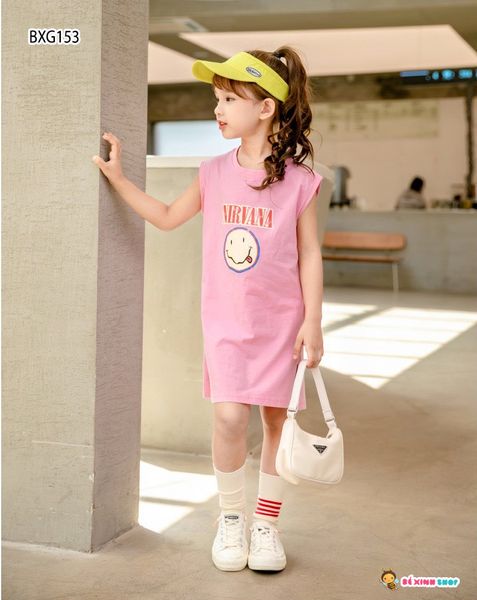 [XẢ KHO] Đầm suông mặt cười dễ thương cho bé gái BXG153