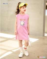 [XẢ KHO] Đầm suông mặt cười dễ thương cho bé gái BXG153