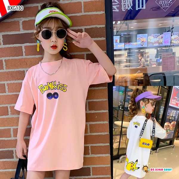 Đầm thun Pokemon năng động cho bé gái