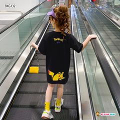 Đầm thun Pokemon năng động cho bé gái