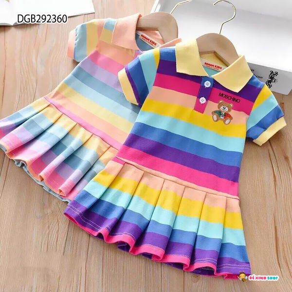 Đầm công chúa hai dây phối lưới màu cầu vồng thời trang mùa hè Hàn Quốc cho  bé gái  Shopee Việt Nam