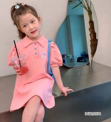 Đầm polo cổ trụ in thỏ dễ thương cho bé gái DGB292576