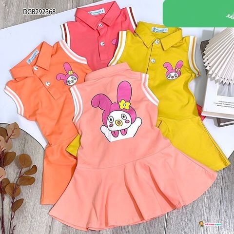 [XẢ KHO] Đầm trụ phối bo in thỏ dễ thương cho bé gái DGB292368