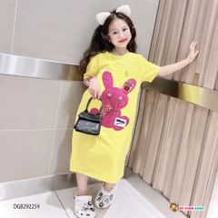 [XẢ KHO] Đầm form rộng in thỏ dễ thương cho bé gái DGB292259