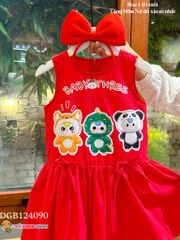 Đầm sát nách đuôi cá đính nơ kèm cài Baby Three dễ thương cho bé gái DGB124090