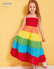 Đầm dây chạy smooking cầu vồng dễ thương cho bé gái DGB292364