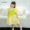 Đầm tầng babydoll đính hoa phối màu dễ thương cho bé gái dạo phố, đi học DGB292643