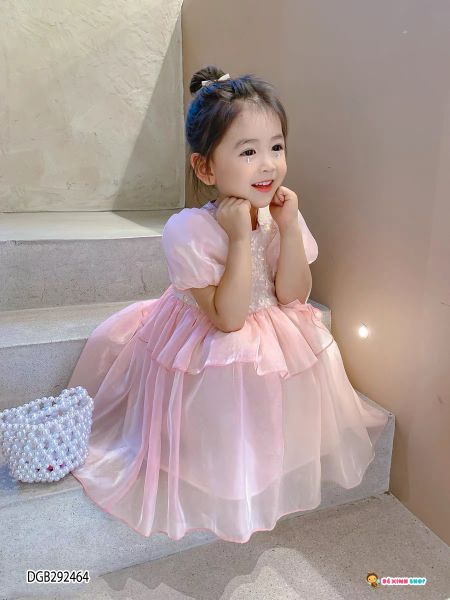 Đầm công chúa đính kim sa dễ thương cho bé gái DGB292464
