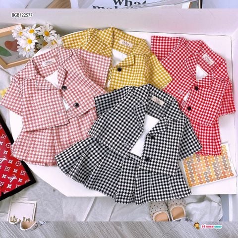 [XẢ KHO] Set 3 áo váy caro dễ thương cho bé gái BGB122575