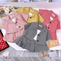 Set 3 áo váy caro dễ thương cho bé gái BGB122575