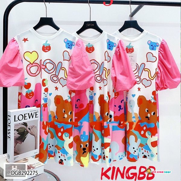 [XẢ KHO]  Đầm 3D tay phồng dễ thương cho bé gái (KING BB) DGB292275
