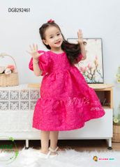 Đầm tay phồng hoa nổi dễ thương cho bé gái DGB292461