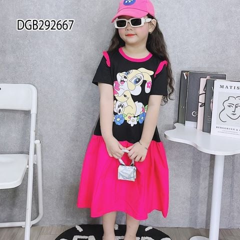 [XẢ KHO] Đầm thun cotton in thỏ dễ thương cho bé gái DGB292667