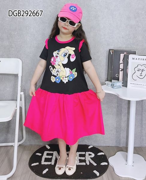 [XẢ KHO] Đầm thun cotton in thỏ dễ thương cho bé gái DGB292667
