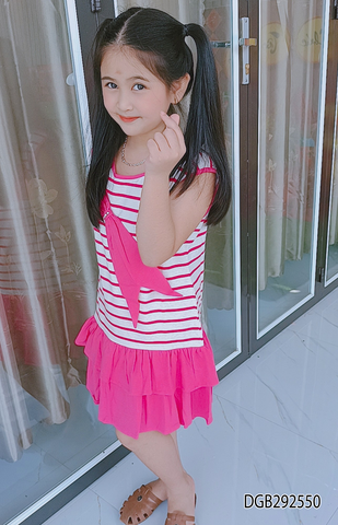 Đầm thun mùa hè phối nơ dễ thương cho bé gái DGB292550