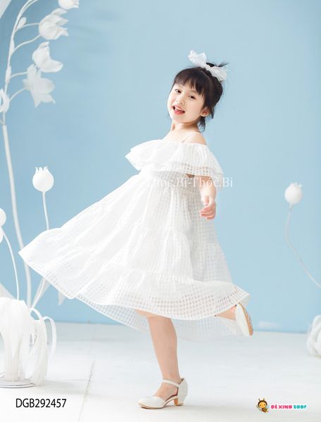 Đầm tơ kính kèm kẹp tóc dễ thương cho bé gái DGB292457