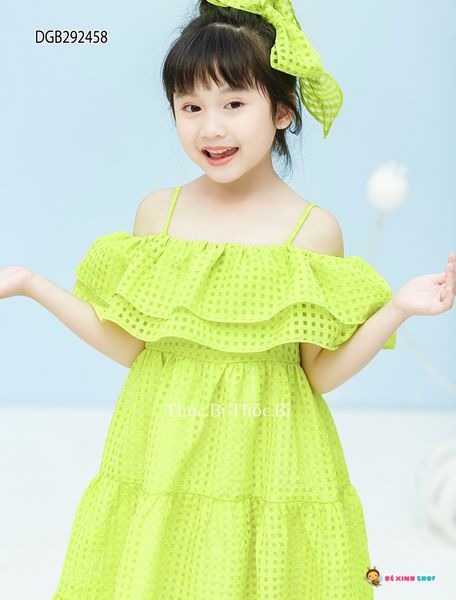 Đầm tơ kính kèm kẹp tóc dễ thương cho bé gái DGB292457