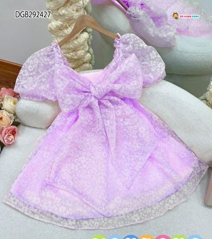 [XẢ KHO] Đầm voan tơ tay phồng nơ sau dễ thương cho bé gái DGB292426