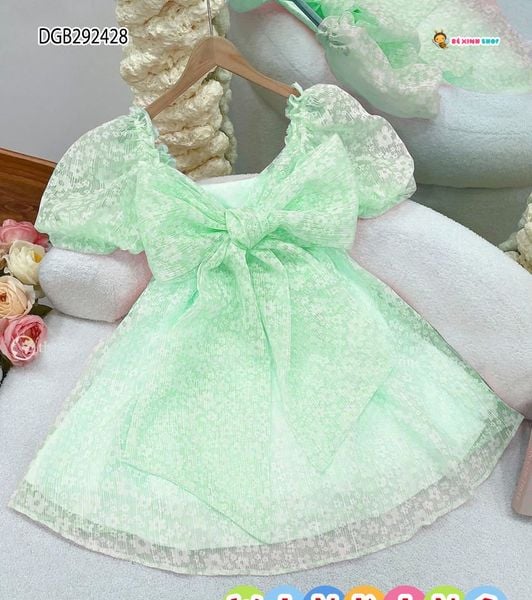 Đầm voan tơ tay phồng nơ sau dễ thương cho bé gái DGB292426