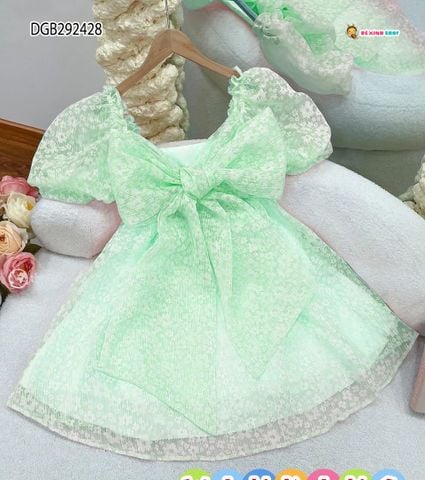 [XẢ KHO] Đầm voan tơ tay phồng nơ sau dễ thương cho bé gái DGB292426