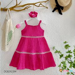 Đầm voan tơ xốp kèm buộc tóc dễ thương cho bé gái DGB292392