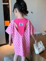 Đầm thun xẽ lưng dễ thương cho bé gái DGB292595