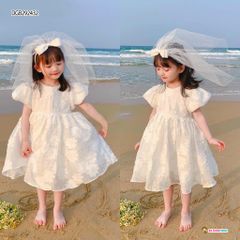 Đầm xô gấm nơ sau dễ thương cho bé gái DGB292432