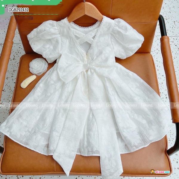 Đầm xô gấm nơ sau dễ thương cho bé gái DGB292432