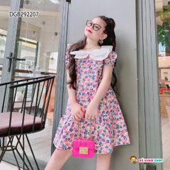 [XẢ KHO] Đầm kate bông phối cổ nơ dễ thương cho bé gái DGB292206