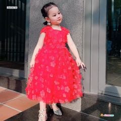 Đầm công chúa phối ren dễ thương cho bé gái DGB292183