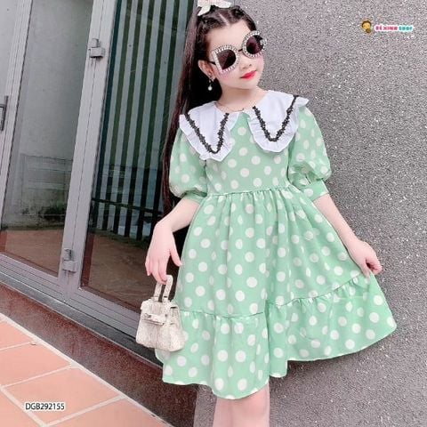 [XẢ KHO] Đầm bi cổ sen dễ thương cho bé gái DGB292154