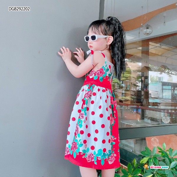 [XẢ KHO] Đầm lụa 2 dây dễ thương cho bé gái  DGB292202