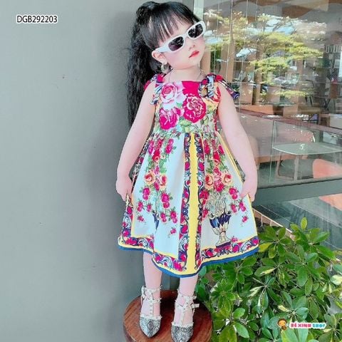 [XẢ KHO] Đầm lụa 2 dây dễ thương cho bé gái  DGB292202