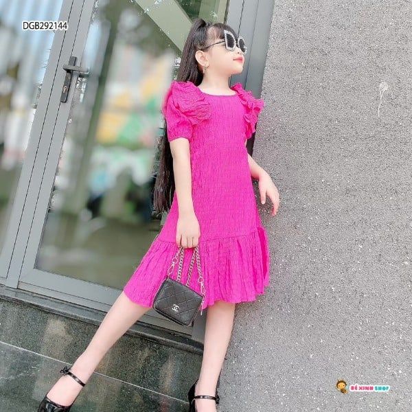 [XẢ KHO] Đầm đũi xốp tay bèo dễ thương cho bé gái DGB292144