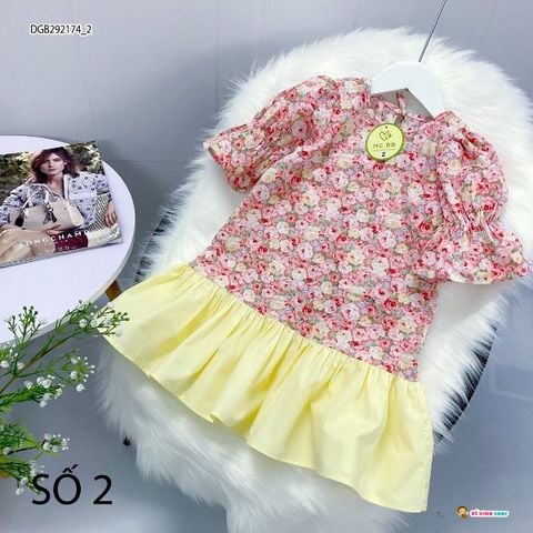 Đầm kate bông tay chuông dễ thương cho bé gái DGB292174