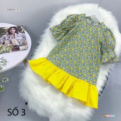 Đầm kate bông tay chuông dễ thương cho bé gái DGB292174