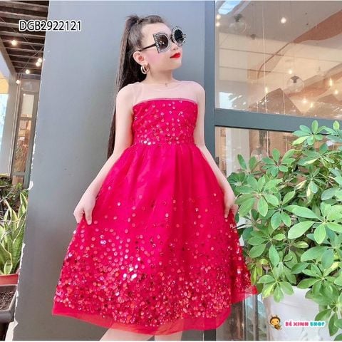 Đầm phối kim sa dễ thương cho bé gái DGB292212