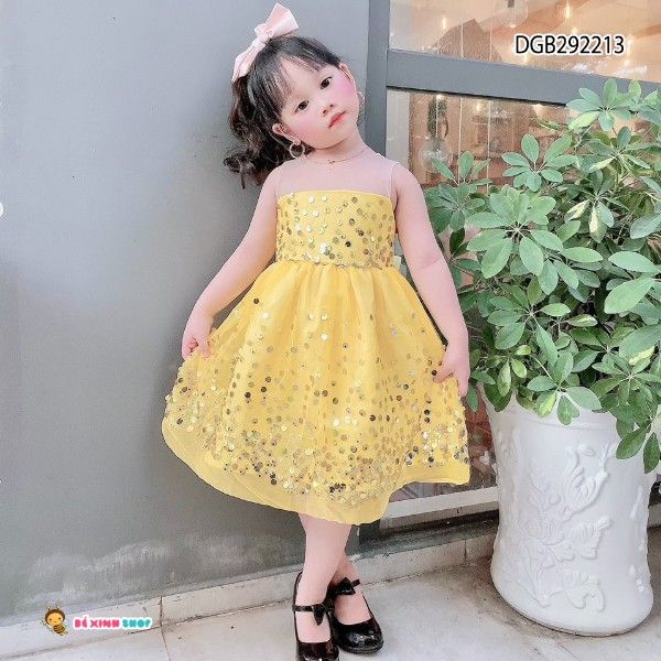 Đầm phối kim sa dễ thương cho bé gái DGB292212