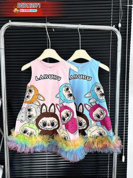 Đầm suông Labubu phối voan màu sắc  dễ thương cho bé gái BGB123971