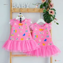 Đầm phi in mèo dễ thương cho bé gái DGB292190